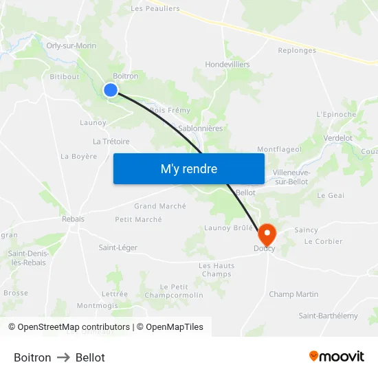 Boitron to Bellot map