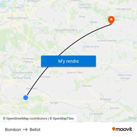 Bombon to Bellot map