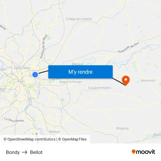 Bondy to Bellot map