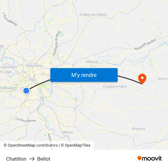 Chatillon to Bellot map