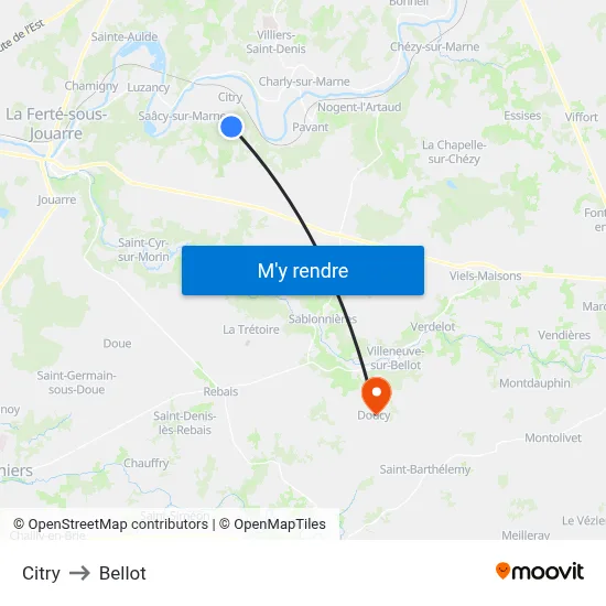 Citry to Bellot map