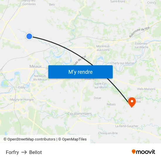 Forfry to Bellot map