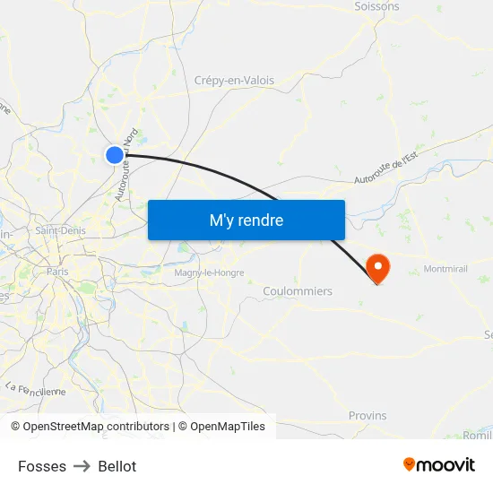 Fosses to Bellot map