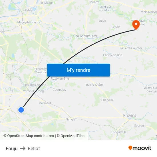 Fouju to Bellot map