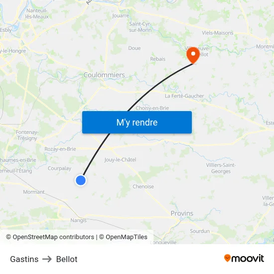 Gastins to Bellot map