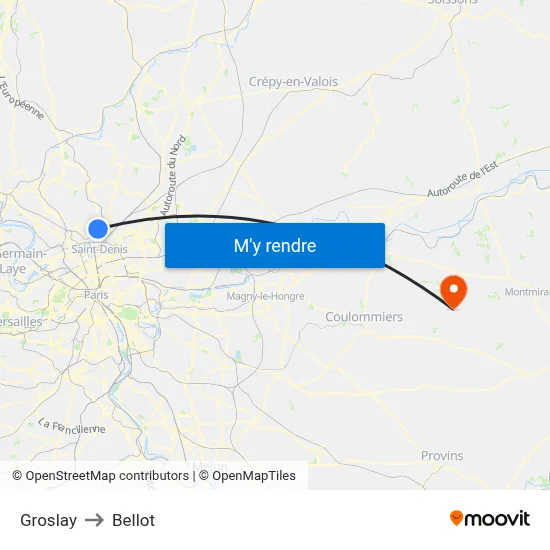 Groslay to Bellot map