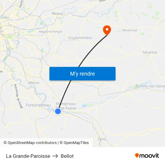 La Grande-Paroisse to Bellot map