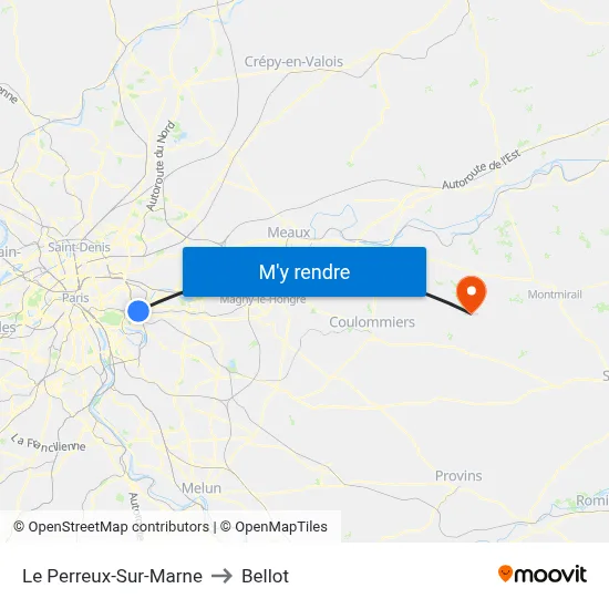 Le Perreux-Sur-Marne to Bellot map