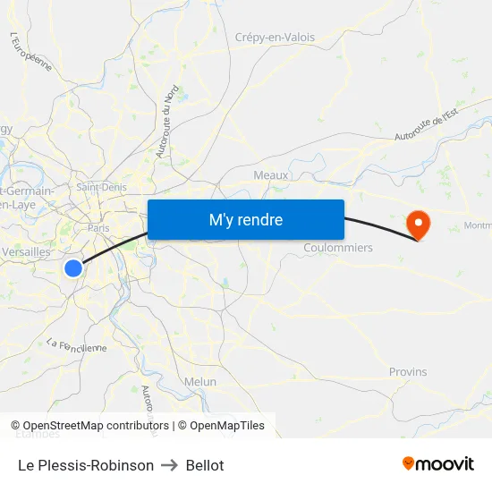 Le Plessis-Robinson to Bellot map