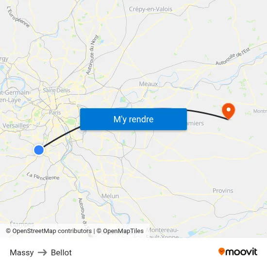 Massy to Bellot map