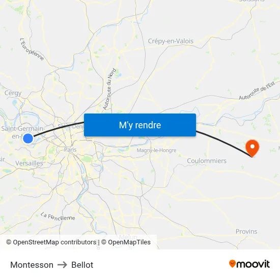 Montesson to Bellot map