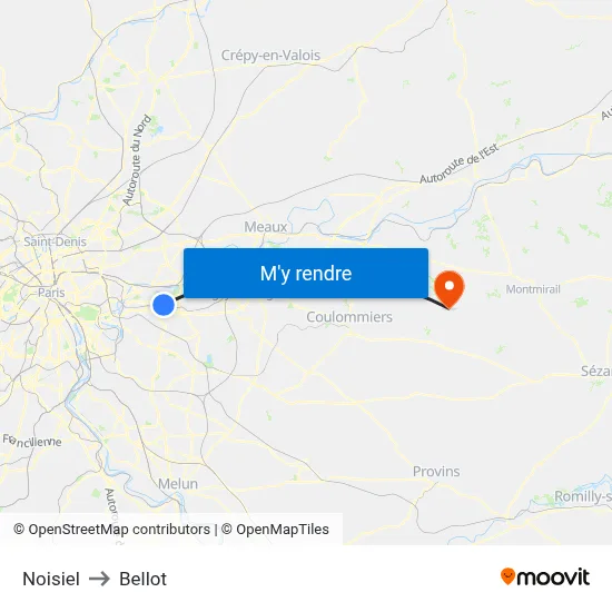 Noisiel to Bellot map