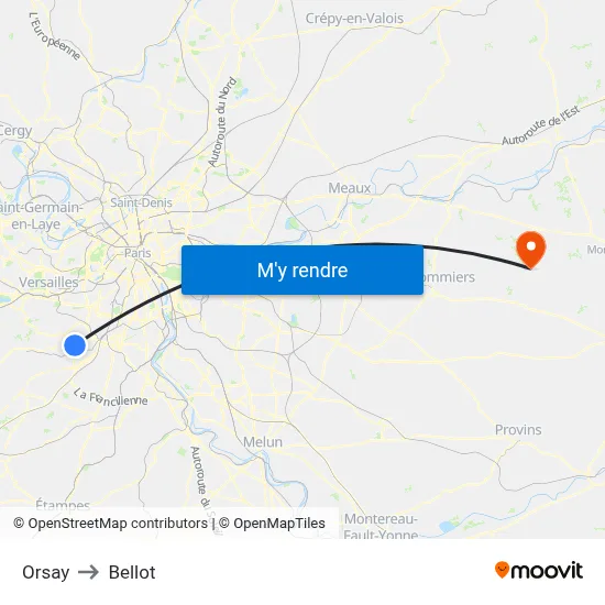 Orsay to Bellot map