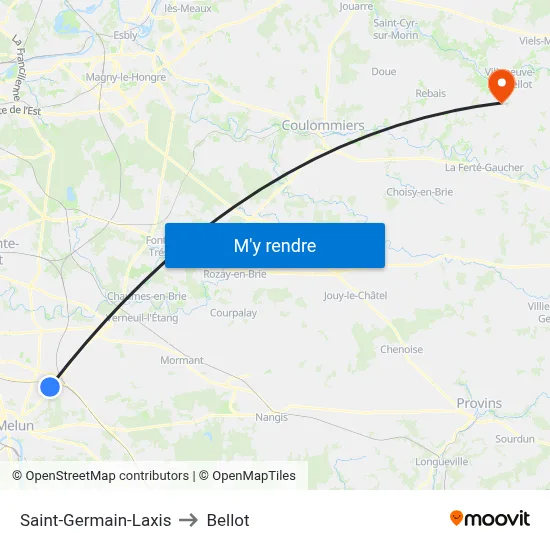 Saint-Germain-Laxis to Bellot map