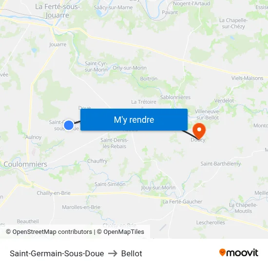 Saint-Germain-Sous-Doue to Bellot map