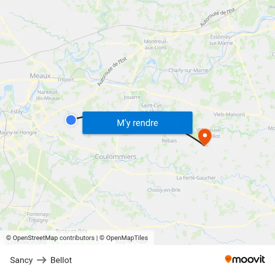 Sancy to Bellot map