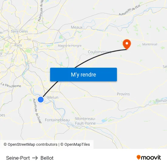 Seine-Port to Bellot map