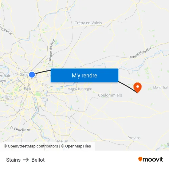 Stains to Bellot map