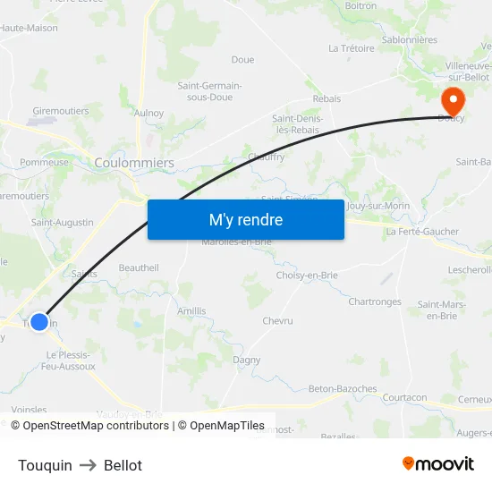 Touquin to Bellot map