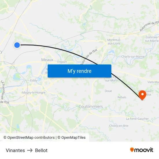 Vinantes to Bellot map