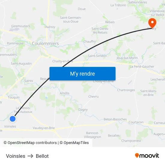 Voinsles to Bellot map