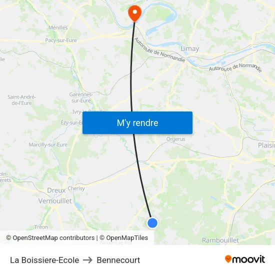 La Boissiere-Ecole to Bennecourt map