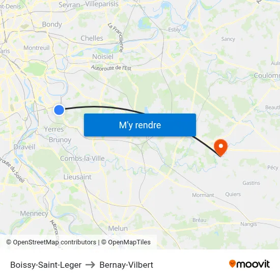 Boissy-Saint-Leger to Bernay-Vilbert map