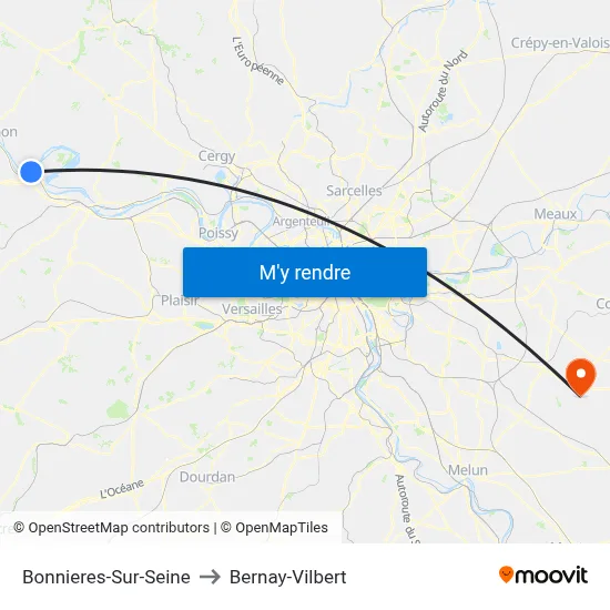 Bonnieres-Sur-Seine to Bernay-Vilbert map
