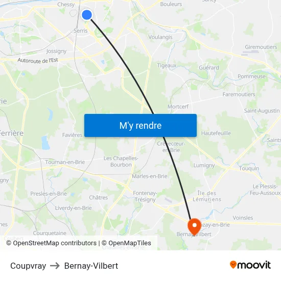Coupvray to Bernay-Vilbert map
