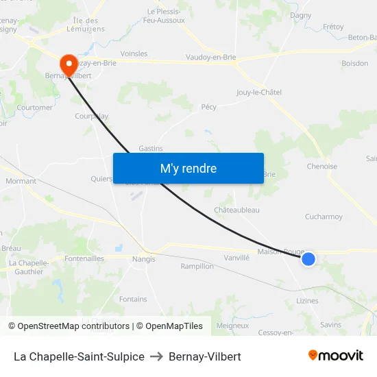 La Chapelle-Saint-Sulpice to Bernay-Vilbert map