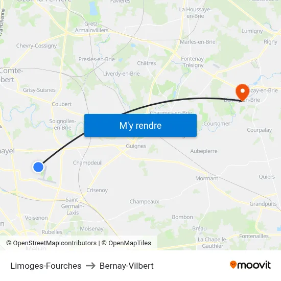 Limoges-Fourches to Bernay-Vilbert map