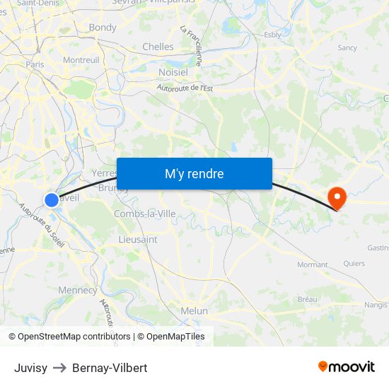 Juvisy to Bernay-Vilbert map
