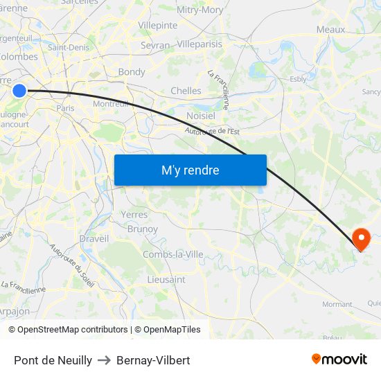 Pont de Neuilly to Bernay-Vilbert map