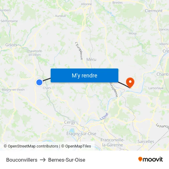 Bouconvillers to Bernes-Sur-Oise map