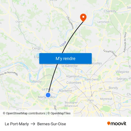 Le Port-Marly to Bernes-Sur-Oise map