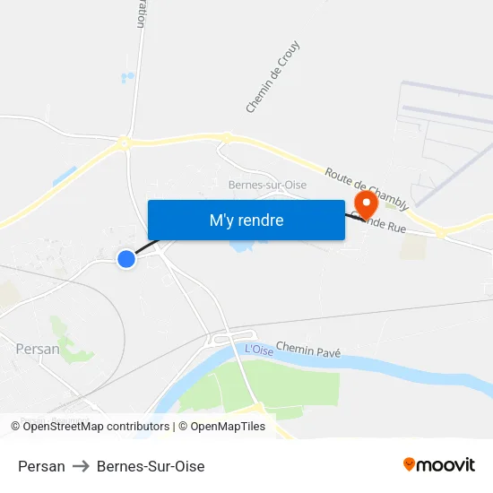 Persan to Bernes-Sur-Oise map