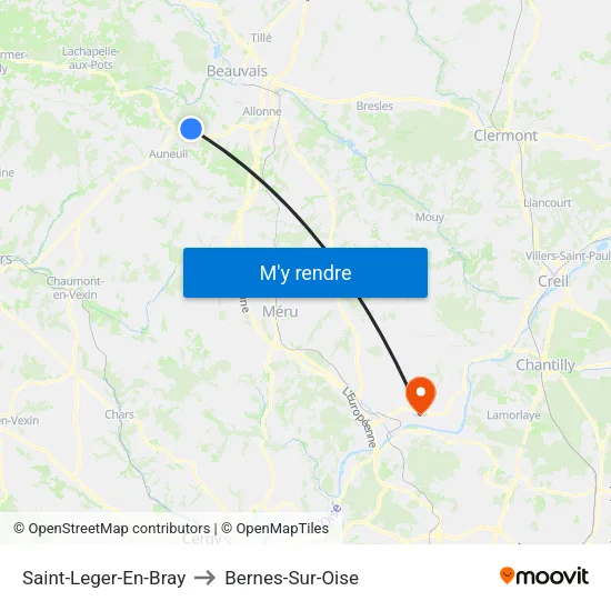 Saint-Leger-En-Bray to Bernes-Sur-Oise map