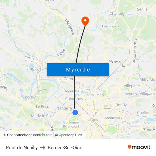 Pont de Neuilly to Bernes-Sur-Oise map