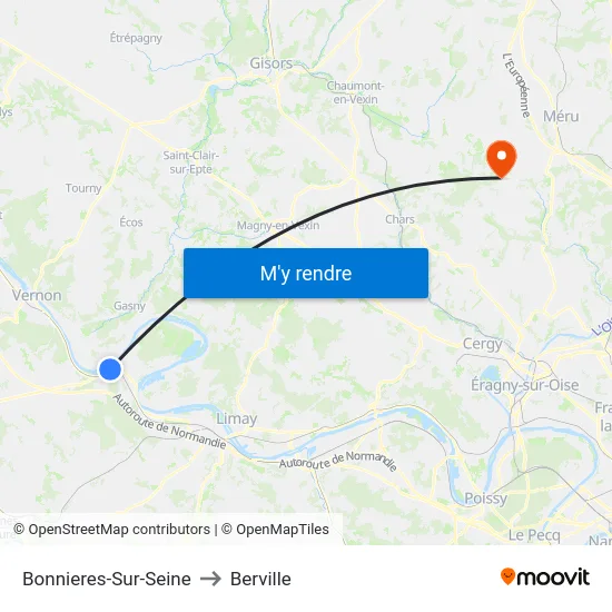 Bonnieres-Sur-Seine to Berville map