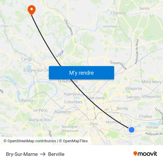 Bry-Sur-Marne to Berville map
