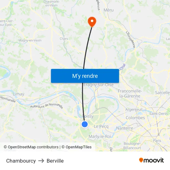 Chambourcy to Berville map