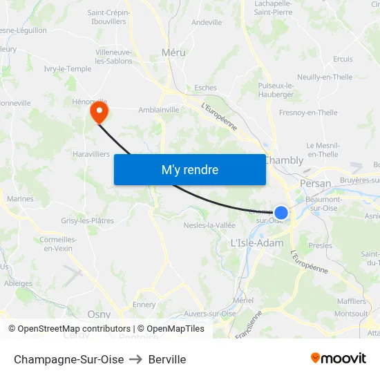 Champagne-Sur-Oise to Berville map