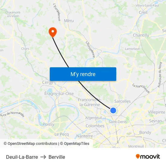 Deuil-La-Barre to Berville map