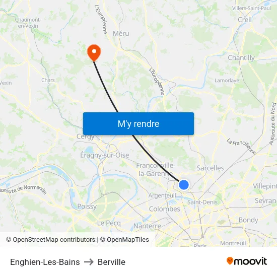 Enghien-Les-Bains to Berville map