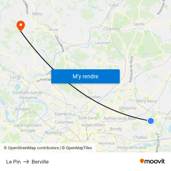 Le Pin to Berville map