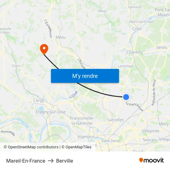 Mareil-En-France to Berville map