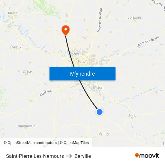 Saint-Pierre-Les-Nemours to Berville map