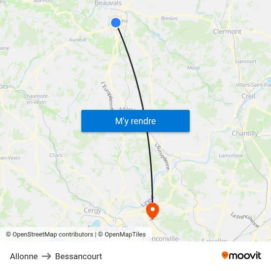Allonne to Bessancourt map