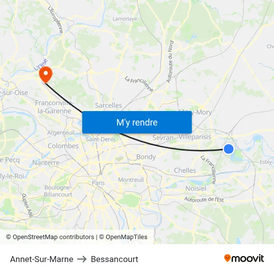 Annet-Sur-Marne to Bessancourt map