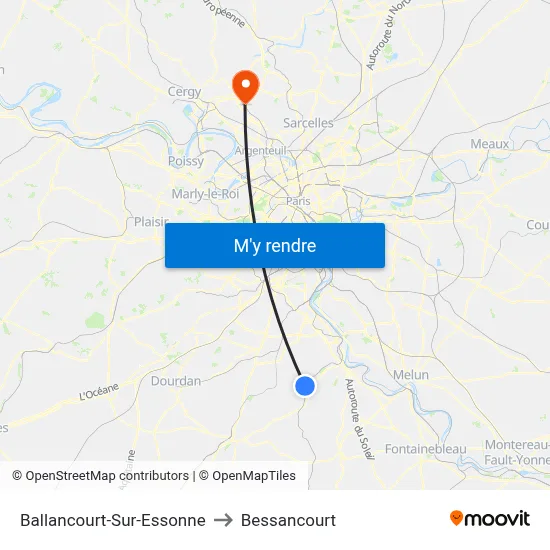 Ballancourt-Sur-Essonne to Bessancourt map